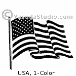 USA Flag 1c black