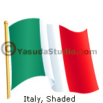 Flag, Italy, Shaded EPS